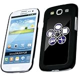 Smart Cover für Samsung Galaxy S3 mit Stein Papier Schere Echse Spock Aufdruck - mit schwarzem Rahmen